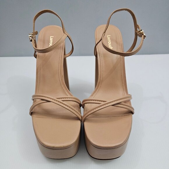 Larroudé Annie Ankle Strap Sandals | Shopbop Larroude Annie Platform Sandal Womens 10 Tan Leather Strappy High Heel Evening
